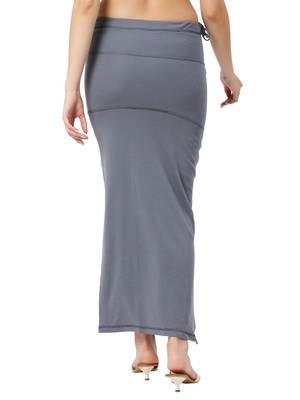 Neckbook Charcoal Grey Solid Drawstring Best Slim Fit Saree Shapewear for Women 3