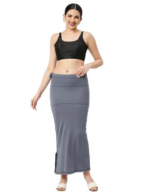 Neckbook Charcoal Grey Solid Drawstring Best Slim Fit Saree Shapewear for Women 4
