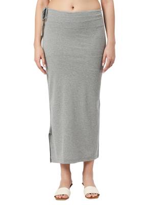 Neckbook Grey Solid Drawstring Best Slim Fit Saree Shapewear for Women 1