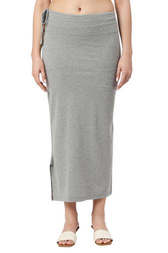 Neckbook Grey Solid Drawstring Best Slim Fit Saree Shapewear for Women