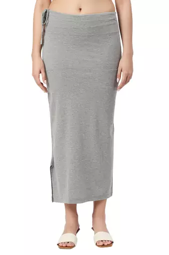 Neckbook Grey Solid Drawstring Best Slim Fit Saree Shapewear for Women