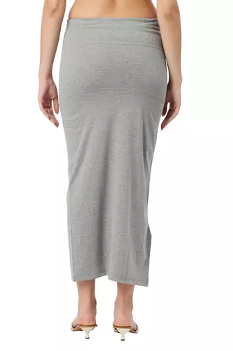 Neckbook Grey Solid Drawstring Best Slim Fit Saree Shapewear for Women