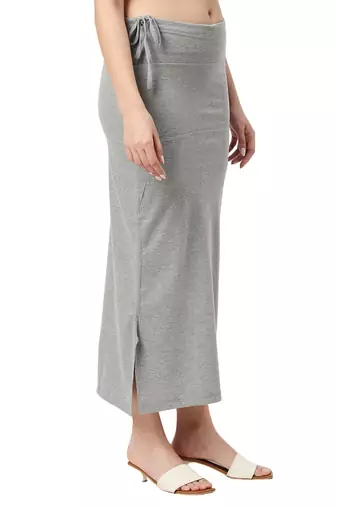 Neckbook Grey Solid Drawstring Best Slim Fit Saree Shapewear for Women