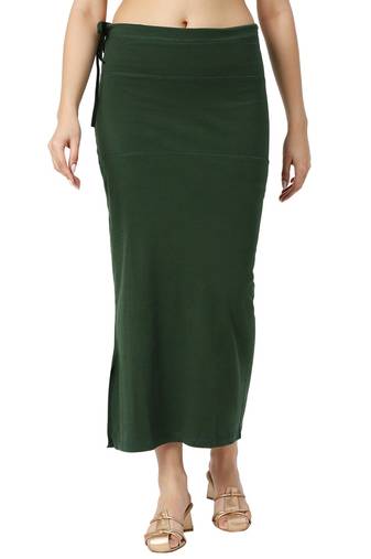 Neckbook Forest Green Solid Drawstring Best Slim Fit Saree Shapewear for Women