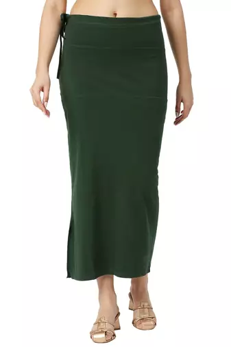 Neckbook Forest Green Solid Drawstring Best Slim Fit Saree Shapewear for Women