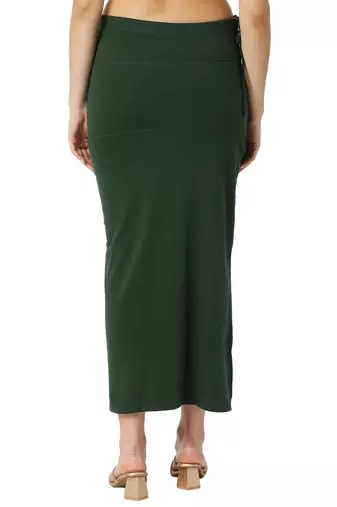 Neckbook Forest Green Solid Drawstring Best Slim Fit Saree Shapewear for Women
