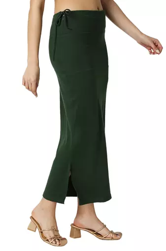 Neckbook Forest Green Solid Drawstring Best Slim Fit Saree Shapewear for Women