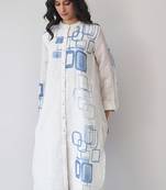 Marshmallow and blue linen co-ord set