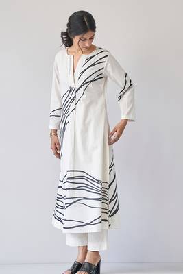 Cream Abstract Printed Co-ord Set 2
