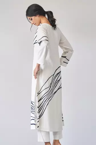Cream Abstract Printed Co-ord Set