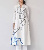 cream and blue & black print co-ord-set