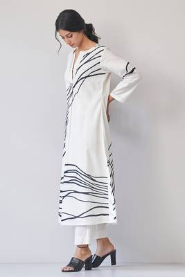 Cream Abstract Printed Co-ord Set 4