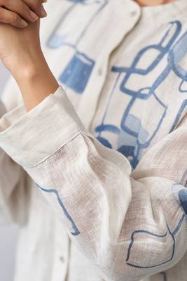 Marshmallow and blue linen co-ord set 5