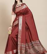 Serona fabrics women's soft cotton silk designer golden broad border party wear saree