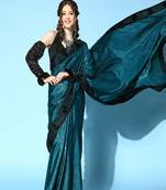 Serona fabrics women's rangoli silk sequins embroidered lace printed party wear saree