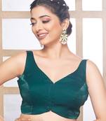 Neckbook Green Sleeveless Tissue Delight Blouse
