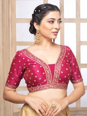 Neckbook Elegant Embroiderd Half Sleeves Readymade Blouse 1