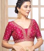 Neckbook Elegant Embroiderd Half Sleeves Readymade Blouse