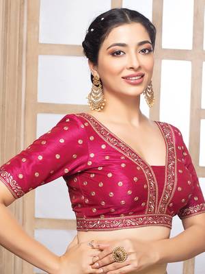Neckbook Elegant Embroiderd Half Sleeves Readymade Blouse 4