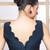 Neckbook Navy Blue Silk  Sweetheart Neck Readymade Blouse