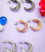  triple twist hoops  earrings set of 3