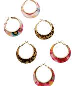 9bings multicolor printed hoop earrings set of 3