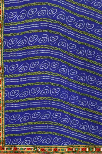 Riva Enterprise Women'S Half And Half Bandhani Pallu With Kutchi Embroidered Party Wear Saree