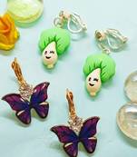  multicolor funky earrings set of two