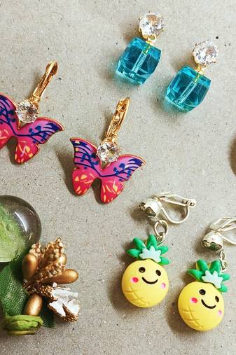  rainbow fun funky earrings set of three