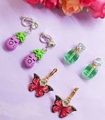  rainbow fun funky earrings set of three