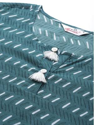 Women Teal Green Ethnic Night Suit 5
