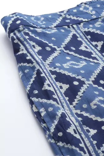 Women Cobalt Blue Ethnic Night Suit