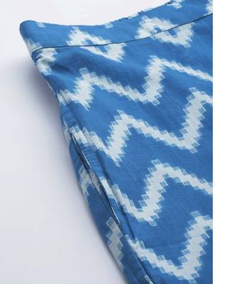 Women Sky Blue Chevron Printed Night Suit 5
