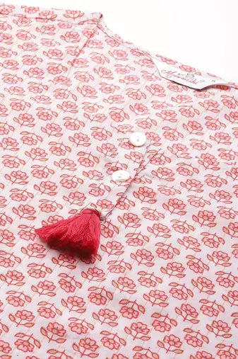 Women Floral Pink Night Suit