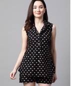 Black and Pink Heart Printed Night Suit