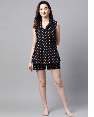 Black and Pink Heart Printed Night Suit 4