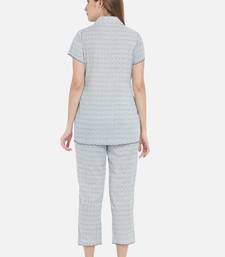 Aqua Blue Printed Night Suit