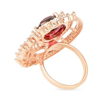 stylish latest fashion blue stone dazzling cubic zirconia embellihsed brass adjustable finger ring for  5