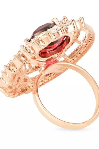 stylish latest fashion blue stone dazzling cubic zirconia embellihsed brass adjustable finger ring for 
