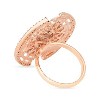 blue cz american diamond round princess cut adjustable big band finger rings for women & girls  5