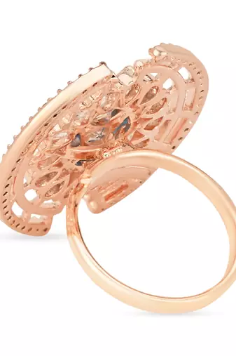 blue cz american diamond round princess cut adjustable big band finger rings for women & girls 