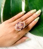 dazzling cubic zirconia party bling statement adjustable brass finger ring for women girls