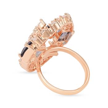 dazzling cubic zirconia party bling statement adjustable brass finger ring for women girls  5