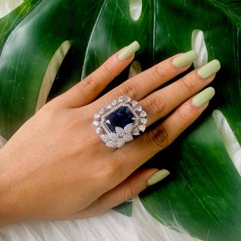 stylish latest fashionable square shape design adjustable finger ring for women and girls  1