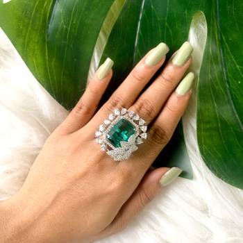 stylish latest fashionable square shape design adjustable finger ring for women and girls  1