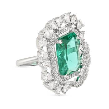 stylish latest fashionable square shape design adjustable finger ring for women and girls  4