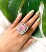 stylish latest fashionable square shape design adjustable finger ring for women and girls 