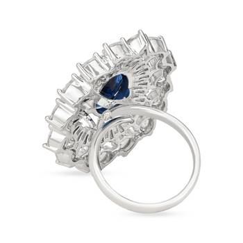 I jewels cz american diamond stylish floral shape dazzling adjustable brass finger ring  5
