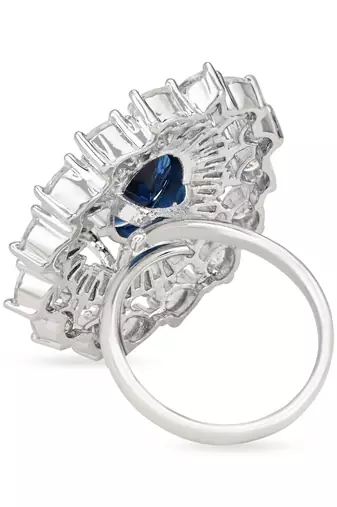 I jewels cz american diamond stylish floral shape dazzling adjustable brass finger ring 
