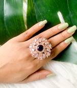 stylish latest fashionable design floral cz american diamond adjustable finger rings